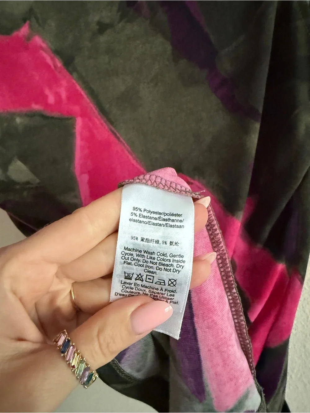DKNY Pink, Olive & Purple Abstract Sleeveless Tank